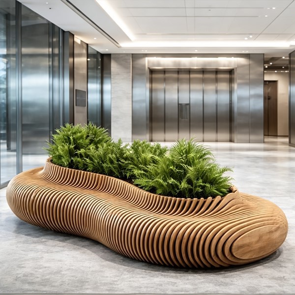 Urban Parametric Wood Plant Bench3 Urban Parametric Wood Plant Bench3