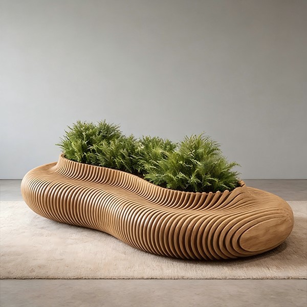 Urban Parametric Wood Plant Bench2 Urban Parametric Wood Plant Bench2