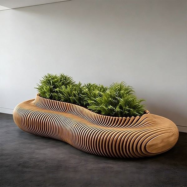 Urban Parametric Wood Plant Bench factory